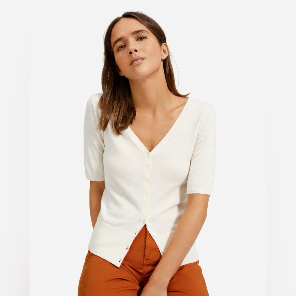 Everlane short sleeve cardigan